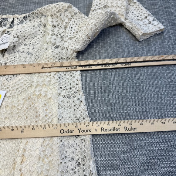 New ZARA Lace Maxi Dress Small Ivory Sheer Ethereal Layered Boho Festival - Picture 7 of 10